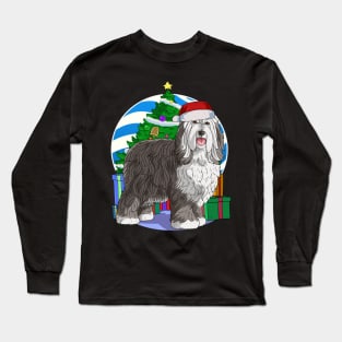 Bearded Collie Dog Christmas Tree Decoration Long Sleeve T-Shirt